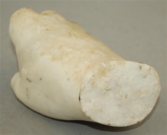 A Roman white marble hand fragment, c.2nd century AD, 11cm